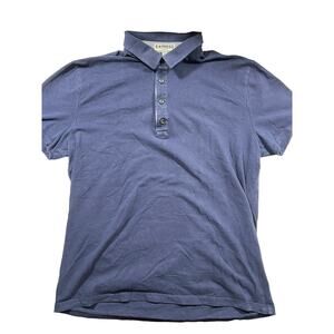 Express Men's Collared Shirt Solid Blue Light Blue at Neckline - Size Large